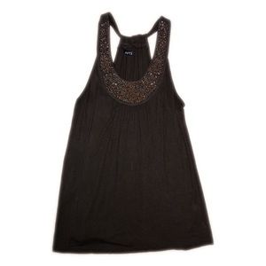 Apt 9 T-Back Drapped Top With Beaded Front Trim